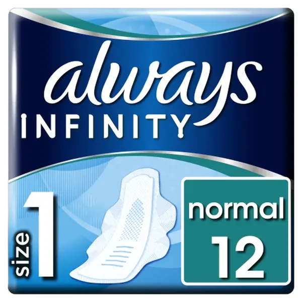 ALWAYS Infinity Normal Vložky s křidélky, velikost 1, 12 ks