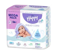 BELLA Happy Baby čisticí ubrousky Aqua care 3 x 56 ks