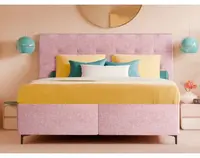 Postel s úložným prostorem Dora 180x200 cm, růžová látka