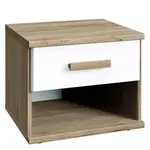 Noční stolek Cariba, dub san remo/bílý