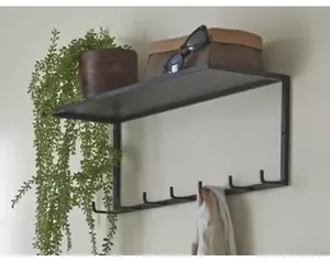 Nástěnný šatní panel Sidney, černý