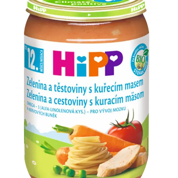 HIPP Dětské menu BIO Zelenina a těstoviny s kuřecím masem 220 g