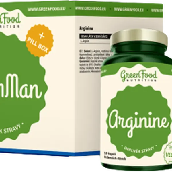 GREENFOOD NUTRITION ArginMan + Pillbox 2 x 120 kapslí
