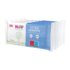 HIPP Babysanft Čistící vlhčené ubrousky ULTRA SENSITIV 5 x 48 ks 5 x 48 ks