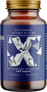 BRAINMAX Vitamin D3 & K2, D3 5000 IU / K2 jako MK7 all-trans K2VITAL®DELTA 150 mcg, rostlinných 100 kapslí