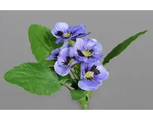 Umělá květina Svazek macešek 17 cm, fialová