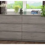Široká komoda Carlos, šedý beton, 150 cm