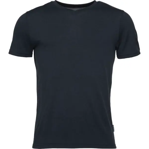 Devold HAREID MERINO 200 TEE V-NECK Pánske merino tričko, čierna, veľkosť