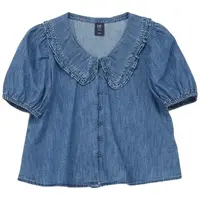 GAP FRCH RFFL Dievčenská džínsová blúzka, modrá, veľkosť