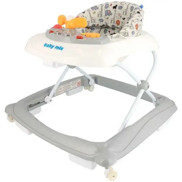 BABY MIX WALKER Detská chodúľka s volantom, sivá, veľkosť