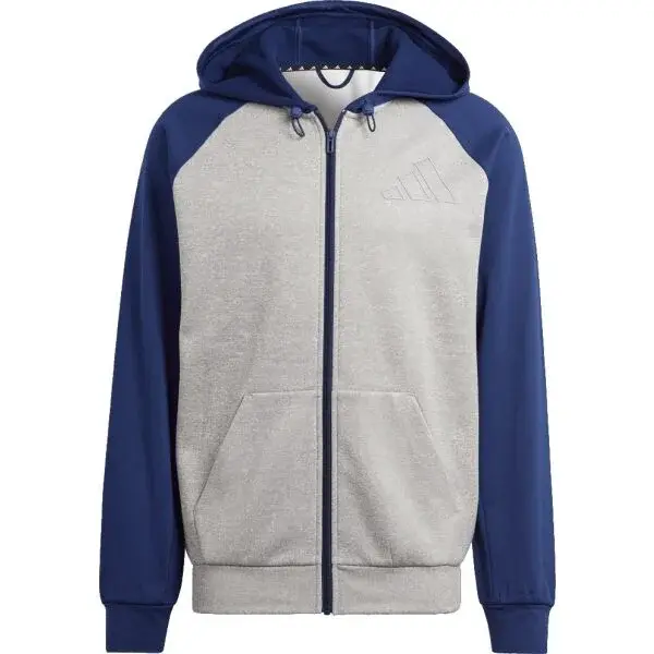 adidas GG BL FZ HD Pánska mikina, sivá, veľkosť