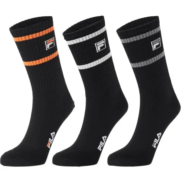 Fila MAN NORMAL SOCKS LIFESTYLE 3 PAIRS PACK Pánske ponožky, čierna, veľkosť 39-42