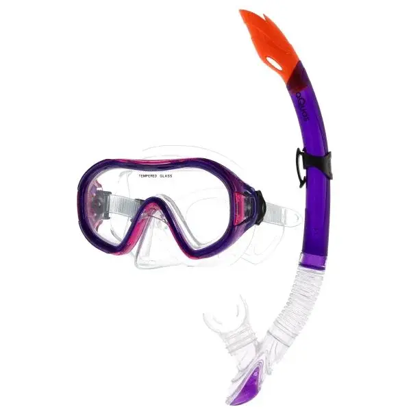 AQUOS BANJO SOLE JR Juniorský šnorchlovací set, fialová, veľkosť
