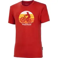 PROGRESS BARBAR BIKER Pánske bambusové tričko, červená, veľkosť