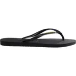 HAVAIANAS SLIM LOGO METALLIC Dámske žabky, čierna, veľkosť 39/40