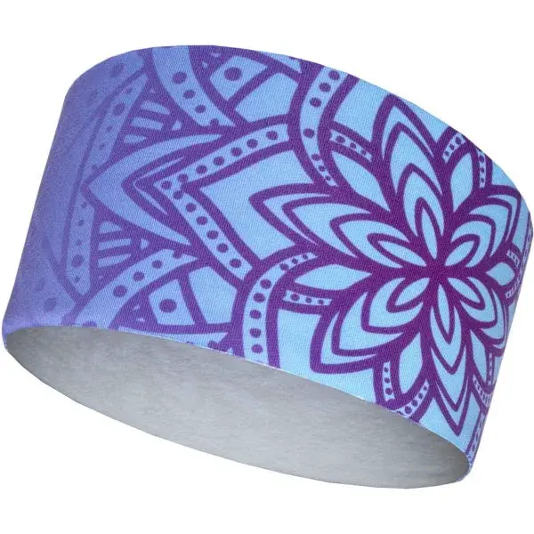 Runto MANDALA Športová elastická čelenka, svetlomodrá, veľkosť UNI