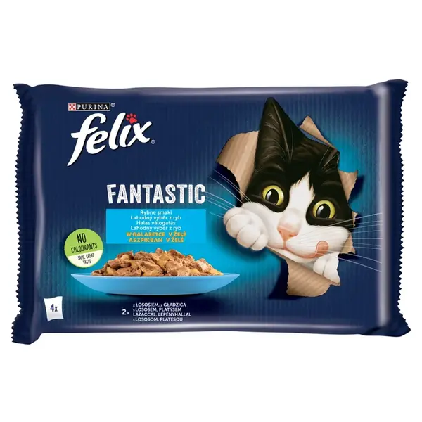 Felix Fantastic lahodný výběr v želé - s lososem a platýsem 12 x (4 x 85 g)