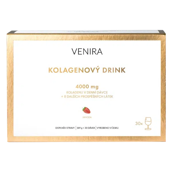 VENIRA Mořský kolagenový drink pro vlasy, nehty a pleť jahoda 30 x 4.3 g