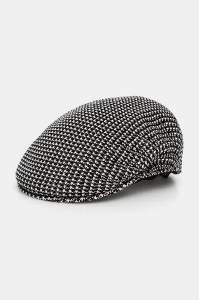 Čepice z vlněné směsi Kangol GRID KNIT černá barva, K3780.BK001
