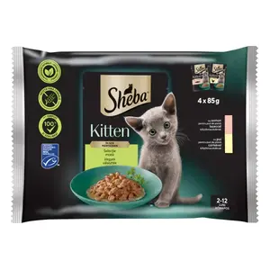 Sheba Kitten 4Pack výběr vlhkého krmiva pro kočky - losos, kuřecí 4 x 85 g