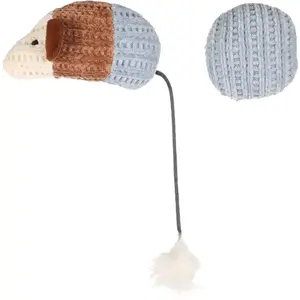 Flamingo Blaro myš s míčkem, hračka pro kočky modrá 1 ks