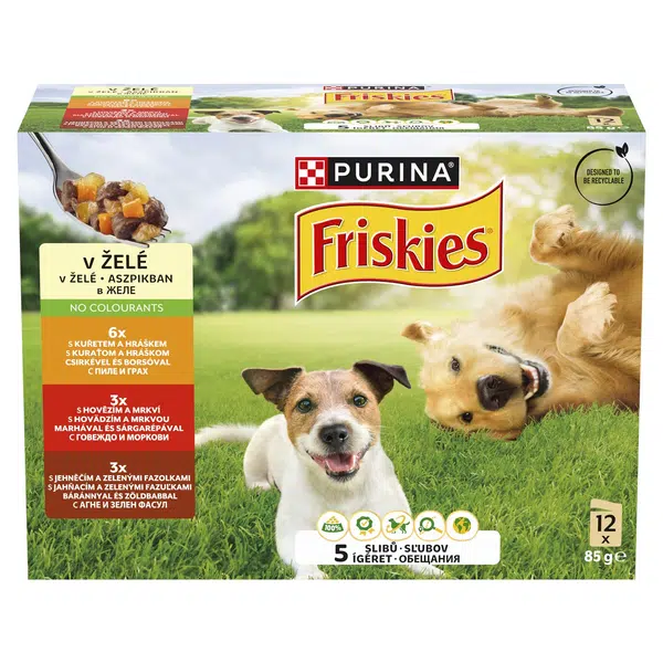 Friskies výber mokrého krmiva pre psov v želé 4 x 85 g