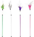 Flamingo palica s pierkami, hračka pre mačku (75 cm) 1 ks