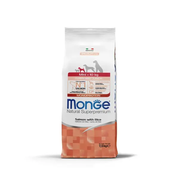 Monge Speciality Line Mini Puppy & Junior Lazac Monoprotein suché krmivo pro psy - losos, rýže 7,5 kg