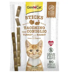 GimCat Sticks krůtí a králičí 4 ks