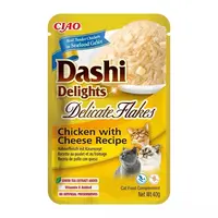 Inaba Dashi Delights Delicate Flakes vlhké krmivo pro kočky - kuře se sýrem 40 g