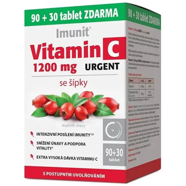 Vitamin C 1200 mg Urgent se šípky Imunit 90+30 tablet