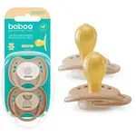 Baboo Soothers Round Latex with Case cumlík Au Naturale 0-6 m 2 ks