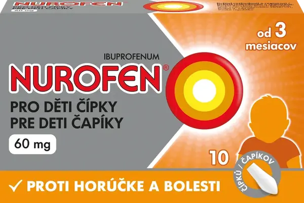 NUROFEN pre deti čapíky 60 mg 10 ks