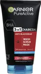 GARNIER Skin Naturals Pure Active 3v1 maska s aktívnym uhlím proti čiernym bodkám, 150 ml