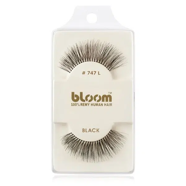 Bloom Natural nalepovacie mihalnice z prírodných vlasov No. 747L (Black) 1 cm