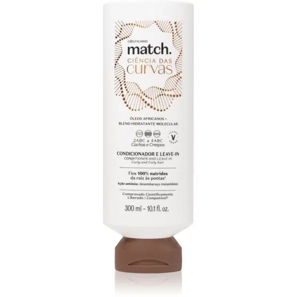 oBoticário Match. Science of Curves bezoplachový kondicionér pre vlnité a kučeravé vlasy 300 ml