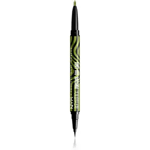 NYX Professional Makeup Beetlejuice Pinstripe Duo Liner očné linky 2 v 1 odtieň 03 Green Chrome 0,5 ml