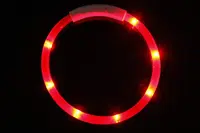 Reedog Easy Light USB nabíjací svietiaci obojok pre psy a mačky - červená
