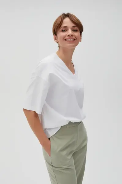 Marisse Women's T-Shirt L-Ts-4613 White