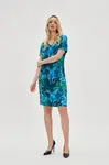 Marisse Blue Tropical Print Dress