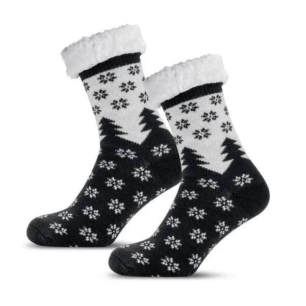 Ponožky na spanie STROMČEK čierna