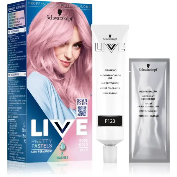 Schwarzkopf LIVE Ultra Brights or Pastel semipermanentná farba na vlasy odtieň 123 Rose Gold 1 ks