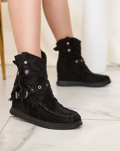 Resti Black women's boots with hidden anchor Dibisa