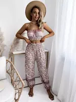 Resti Beige women's set with print- Clothing