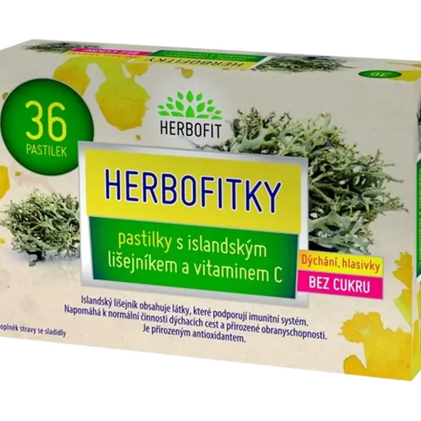 GALMED Herbofitky s islandským lišajníkom a Vit. C bez cukru 36 pastiliek