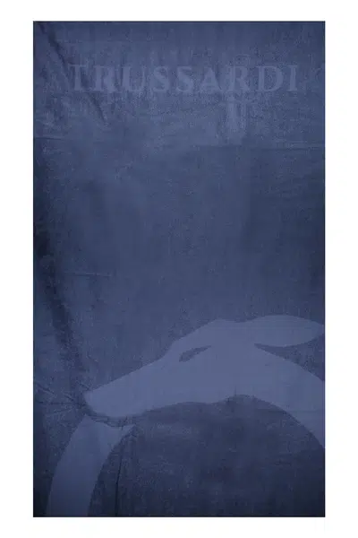 TRUSSARDI JEANS MEN&#39;S BEACH TOWEL BLUE