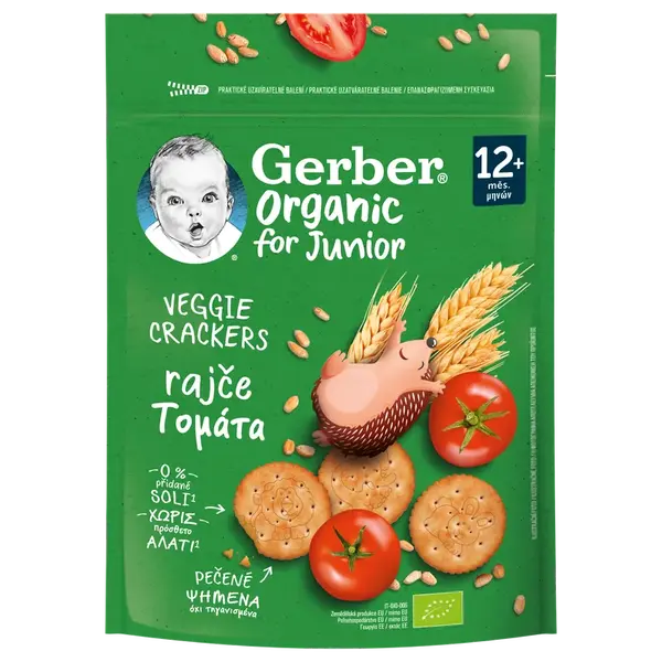 GERBER Organic Junior Veggie krekry s paradajkami 100 g