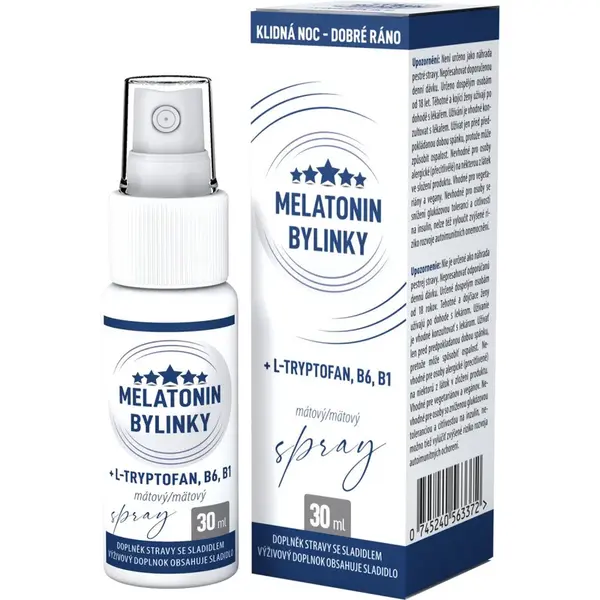 CLINICAL Melatonín Bylinky mätový sprej 30 ml