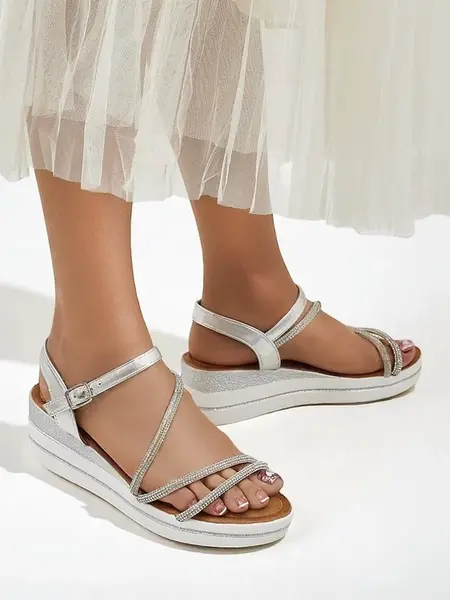 Resti Women’s wedge sandals with rhinestones Ballosa