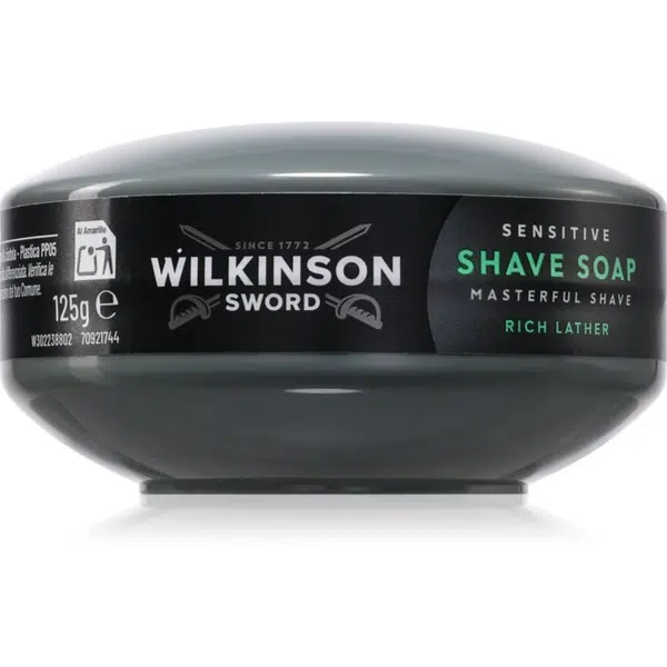 Wilkinson Sword Sensitive Shave Soap Rich Lather mydlo na holenie pre mužov 125 g